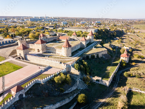 Aerial view of Bendery (Bender; Tighina) Ottoman fortress in unrecognised Pridnestrovian Moldavian Republic (Transnistria; PMR; historical region of Bessarabia), officially Moldova. Trans-Dniester photo