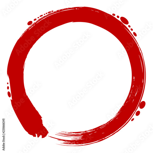丸　円　赤　筆文字