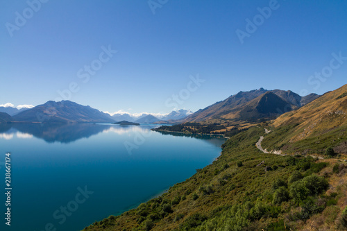 Nice scenic of Lake Wakatipu, Queentown, New Zealand