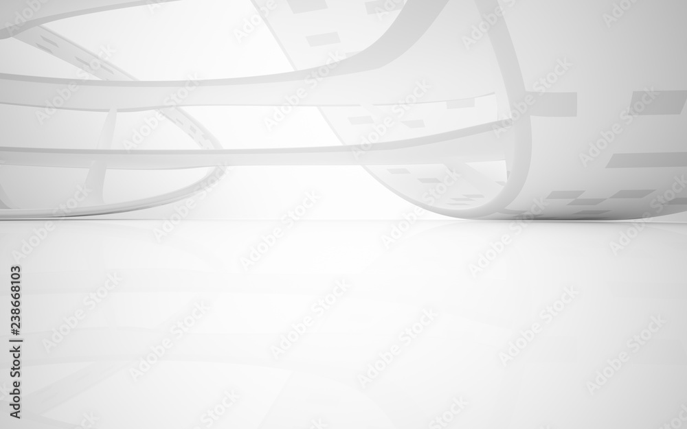Obraz premium White smooth abstract architectural background. 3D illustration and rendering