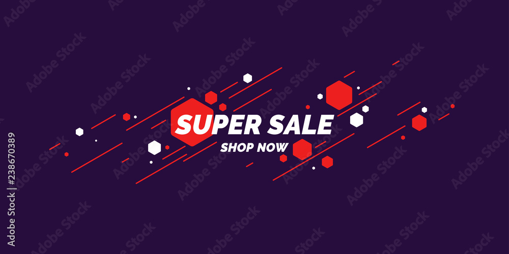 Best banner sale. The original poster discount with flat figures on dark background.