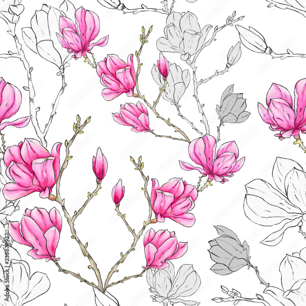 Magnolia flower pattern Magnolia flower pattern
