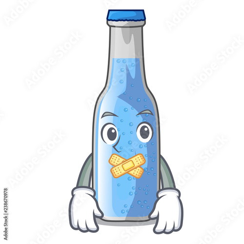 Silent bottle soda water isolated on mascot