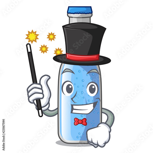 Magician bottle soda water isolated on mascot