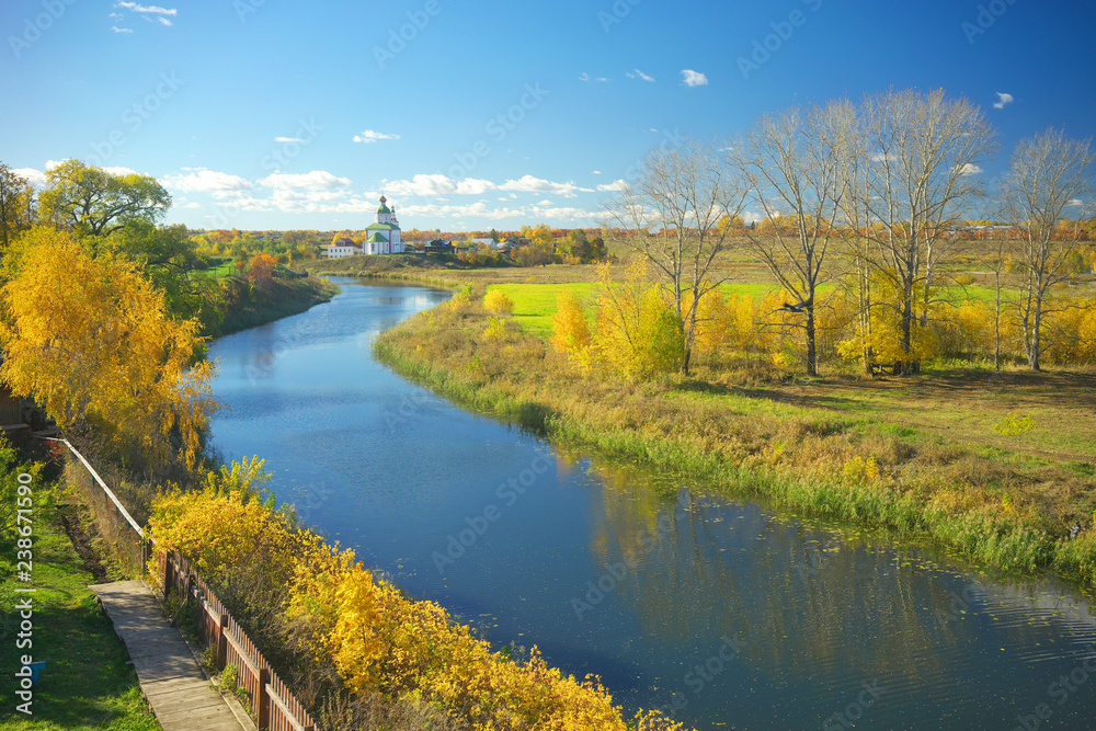 Autumn landscape in Suzdal. Gold ring of Russia.