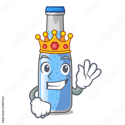 King bottle soda water isolated on mascot