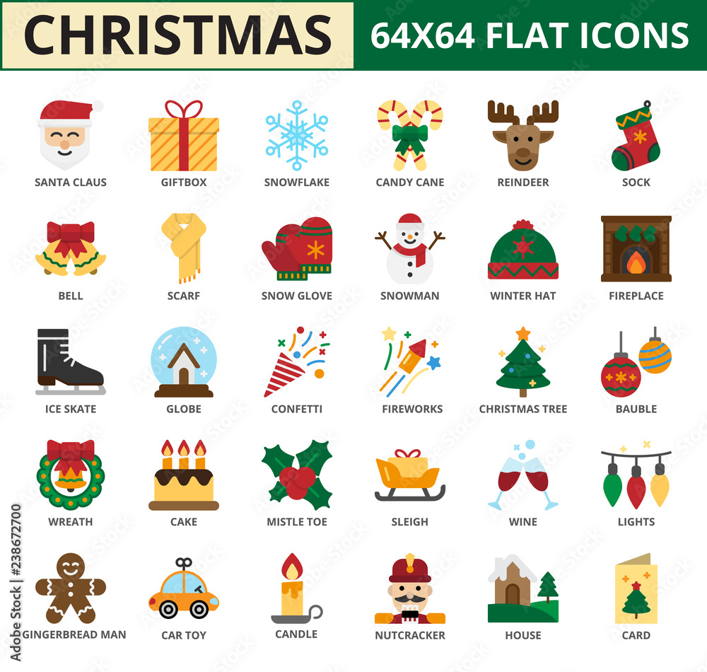 Christmas Flat icon set