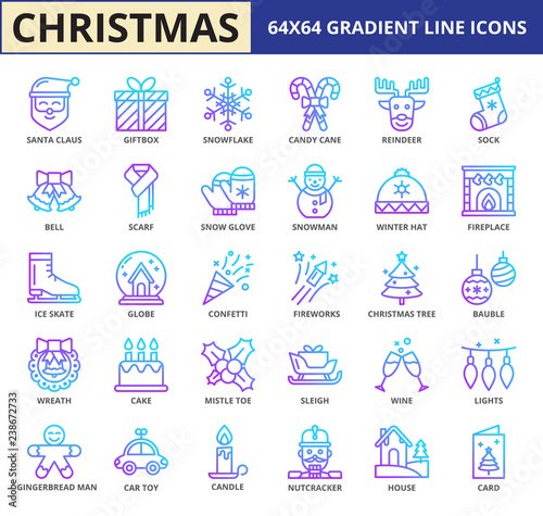 Christmas Gradient Line set