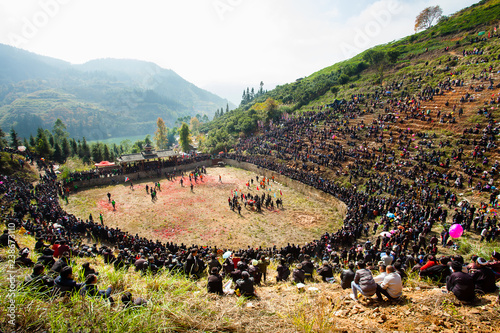 Water buffalo fighting festival in Heko village Guizhou Province China