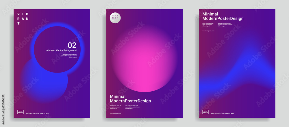design templates with vibrant gradient shapes - obrazy, fototapety, plakaty 