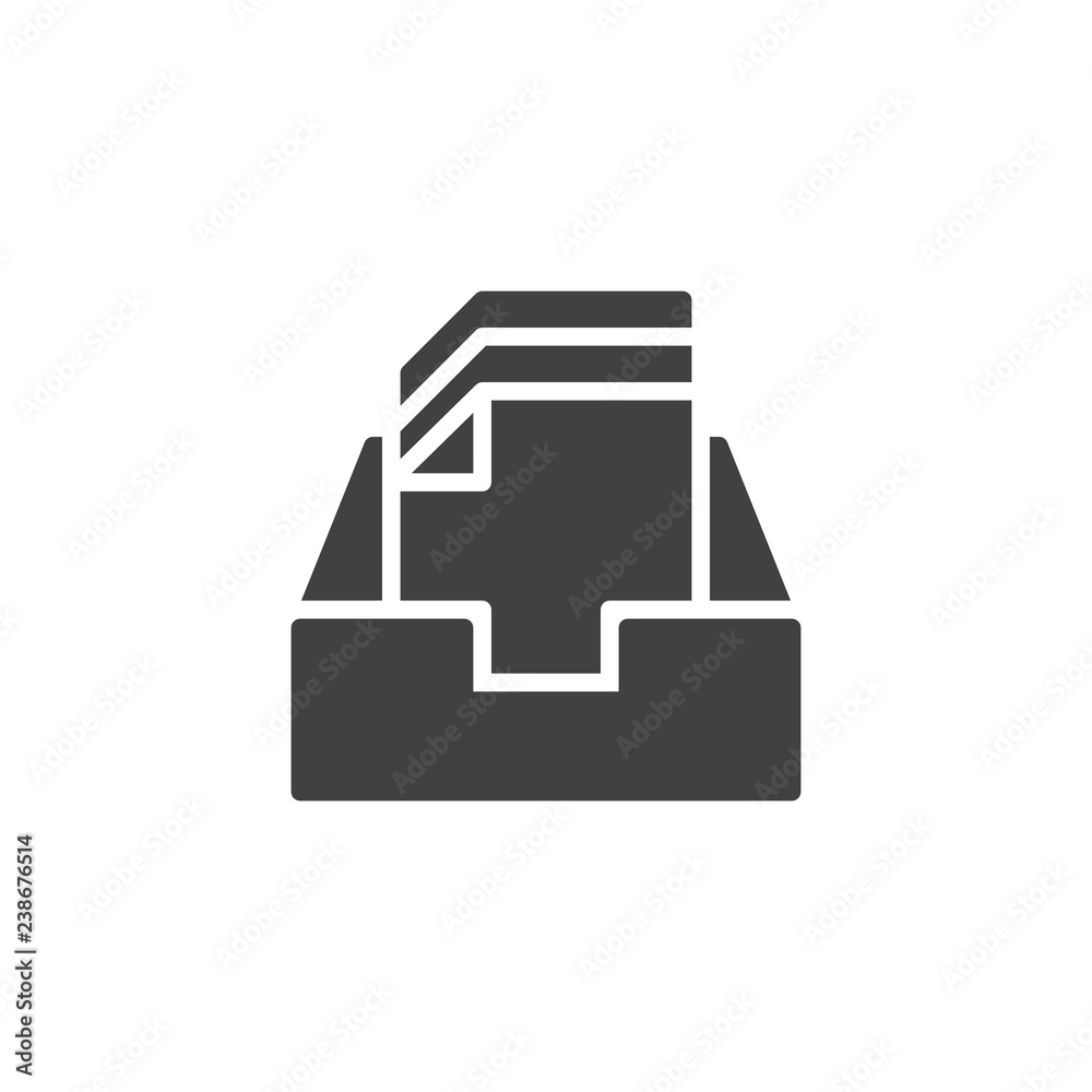Inbox files vector icon. filled flat sign for mobile concept and web design. Paper documents and file box simple solid icon. Symbol, logo illustration. Pixel perfect vector graphics Inbox files vector icon. filled flat sign for mobile concept and web design. Paper documents and file box simple solid icon. Symbol, logo illustration. Pixel perfect vector graphics