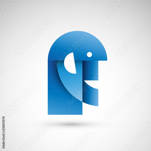 niebieska głowa logo wektor