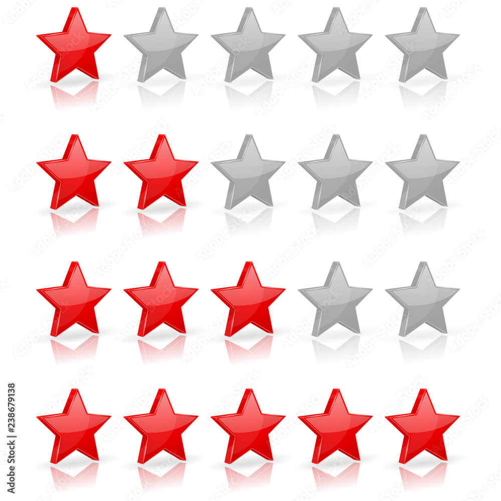 Obraz premium Red stars. Rating levels