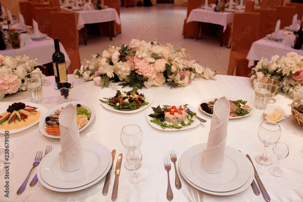 Fototapeta premium wedding banquet in a restaurant, party in a restaurant