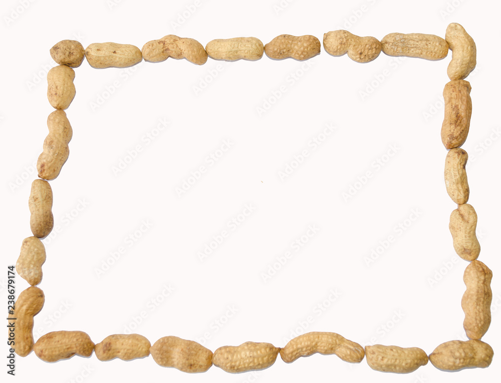 peanut frame, food,shucks, white background peanut frame, food,shucks, white background
