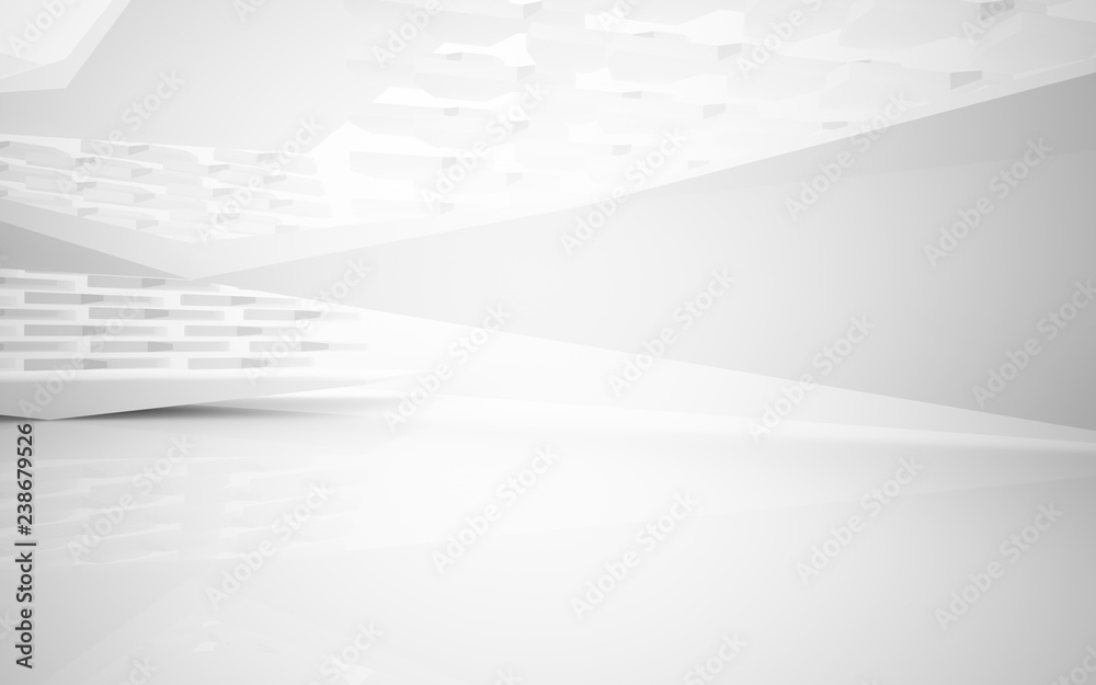 Abstract white interior of the future. 3D illustration and rendering Abstract white interior of the future. 3D illustration and rendering