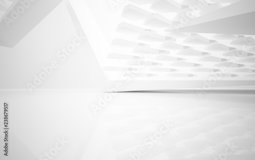 Abstract white interior of the future. 3D illustration and rendering