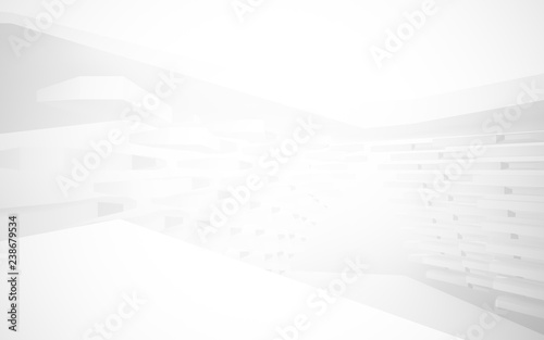 Abstract white interior of the future. 3D illustration and rendering