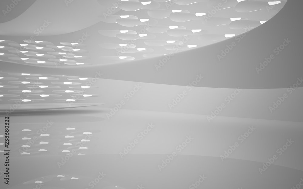 Naklejka premium White smooth abstract architectural background. 3D illustration and rendering