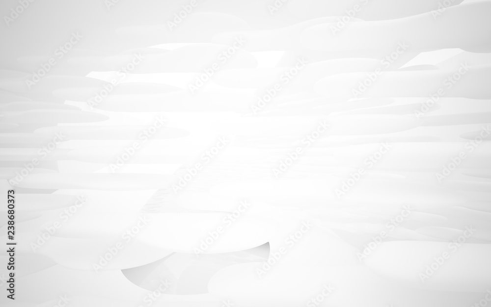 Fototapeta premium White smooth abstract architectural background. 3D illustration and rendering