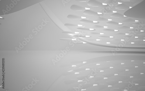 White smooth abstract architectural background. 3D illustration and rendering © SERGEYMANSUROV