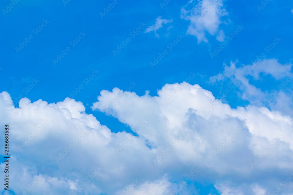 sky blue background.