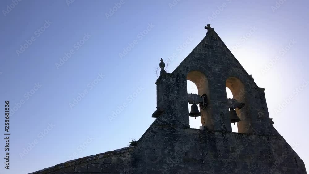 Aerial view Church bell in blue sky