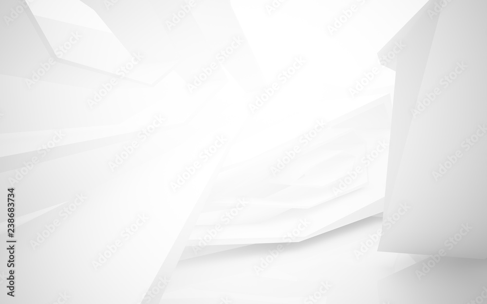 Abstract white interior of the future. 3D illustration and rendering Abstract white interior of the future. 3D illustration and rendering