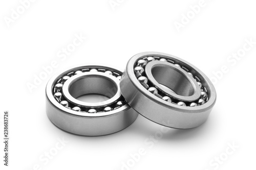 Two metal bearing isolated on white background