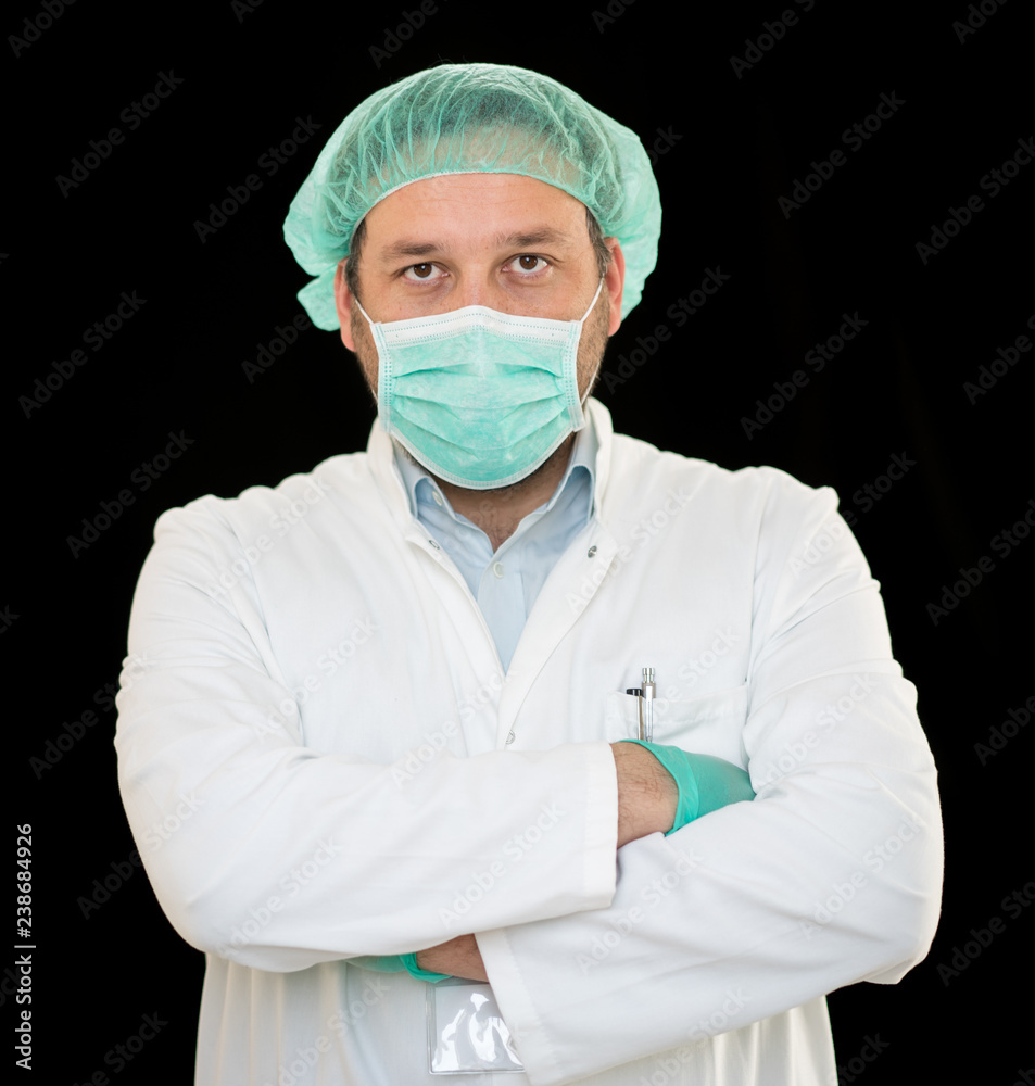 Doctor portrait on black background Doctor portrait on black background
