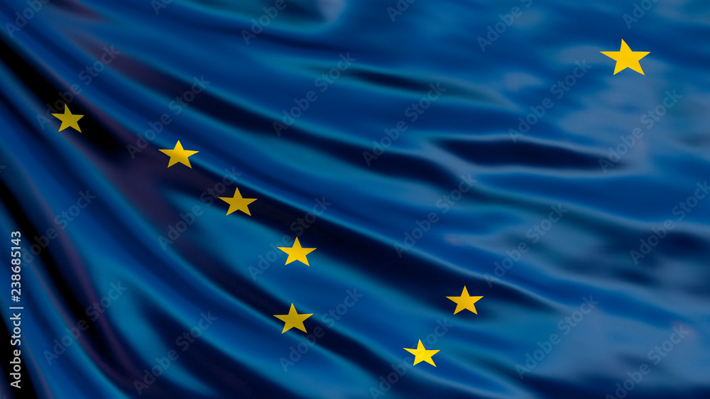Alaska state flag. Waving flag of Alaska state, United States of America. Alaska state flag. Waving flag of Alaska state, United States of America.