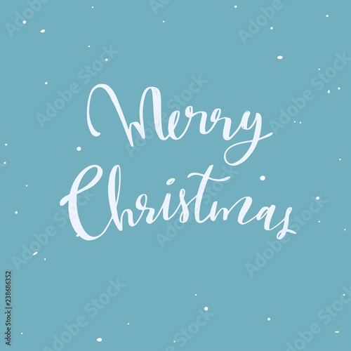 Merry Christmas and New Year words . Vector handwritten Typography poster Lettering Let It snow