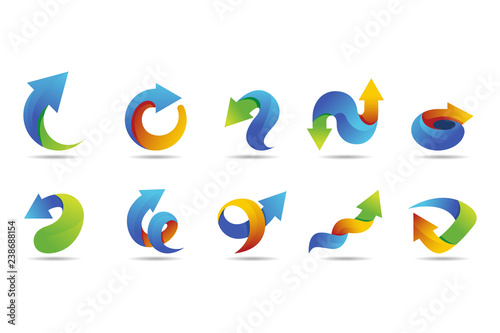 arrow vector logo collection with colorful style