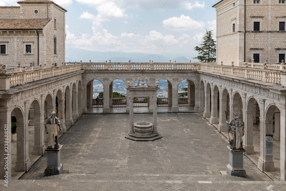 Cistern in the Cloister of Bramante, Benedictine abbey of Montecassino. Italy