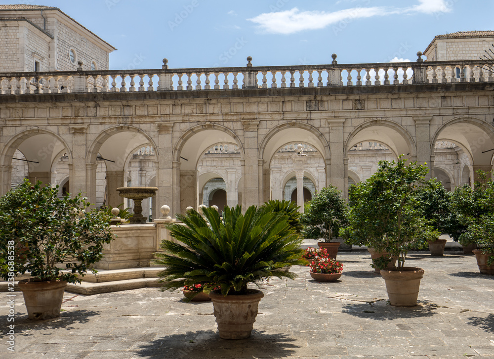 Fototapeta premium Cloister of Benedictine abbey of Montecassino. Italy