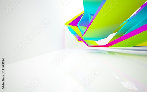 Abstract dynamic interior with gradient colored objects. 3D illustration and rendering Free Download Abstract dynamic interior with gradient colored objects. 3D illustration and rendering - GFXLoad