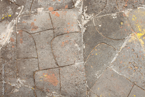 The texture of gray concrete masonry bricks