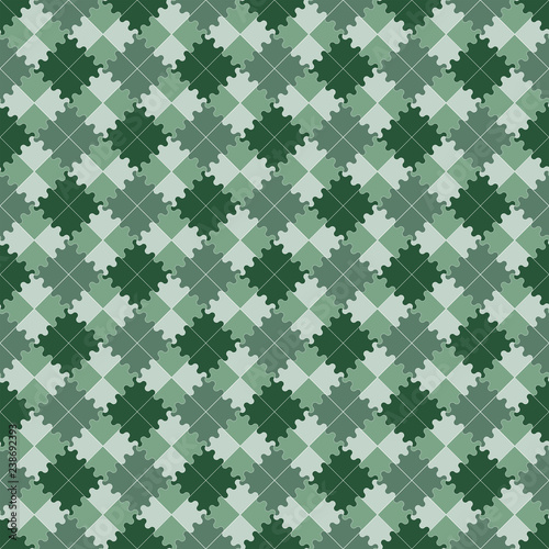 Abstract geometric decorative vector square pattern, Seamless vector background, Green texture of the season, Graphic modern pattern