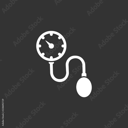 Medical tonometer icon on a dark background. Blood pressure check