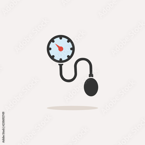 Colored medical tonometer icon on a white background. Blood pressure check
