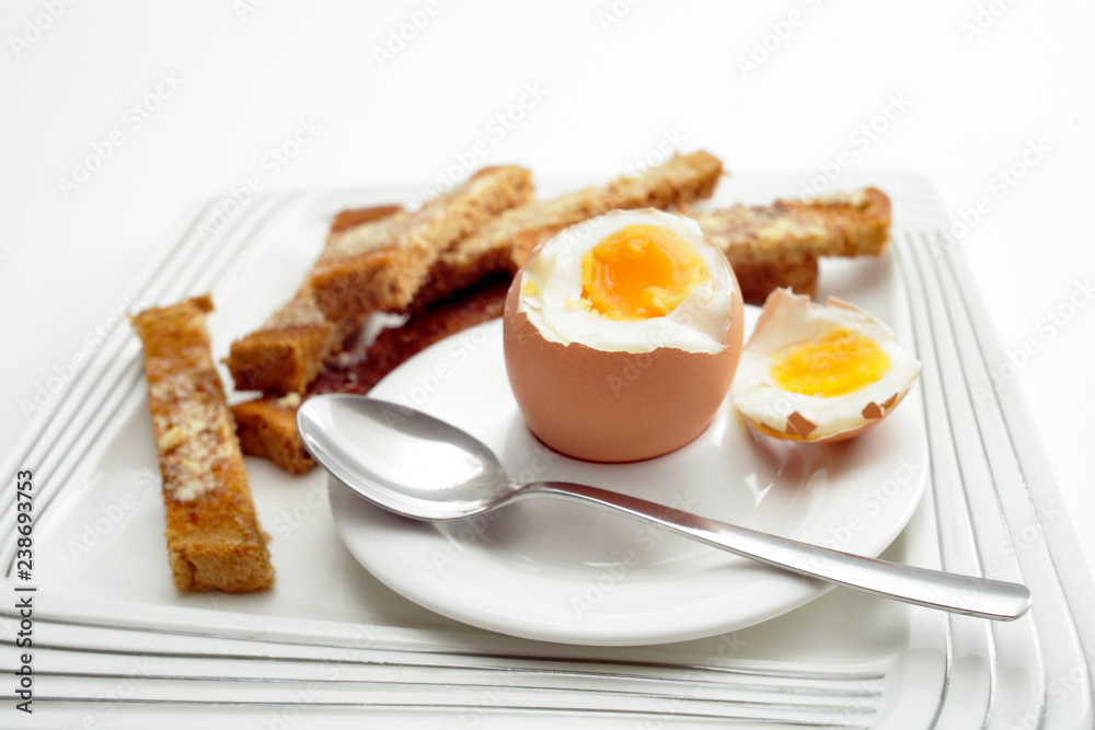 Boiled egg breakfast with toast soldiers Boiled egg breakfast with toast soldiers
