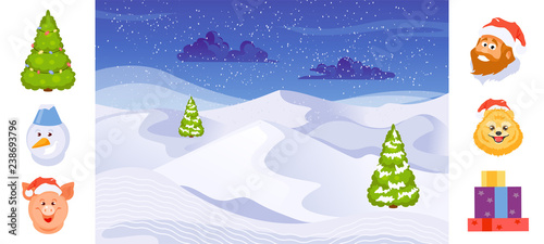 Christmas characters vector