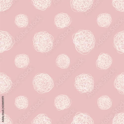 Doodle polkadots background. Seamless pattern. Vector.手書きのドットパターン