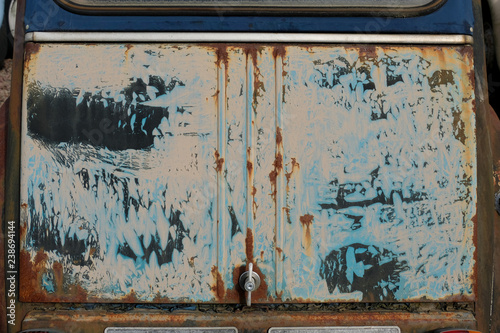 Murais de parede Heckklappe Auto Citroen 2CV grau beige blau schwarz altes grunge zerkratztes sch