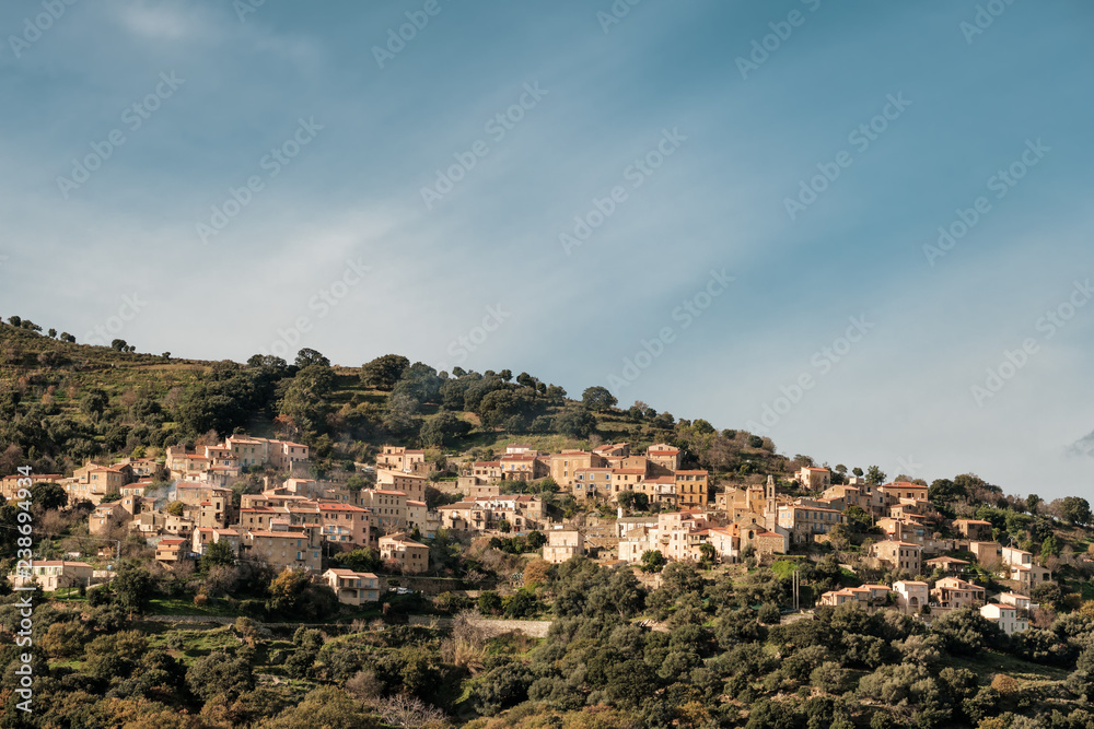 The village of Occhiatana in the Balagne region of Corsica