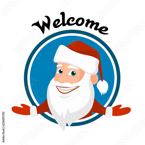 Merry santa claus vector icon.
