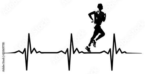 runner heartbeat #isoliert #vektor - Fitness Herzschlag