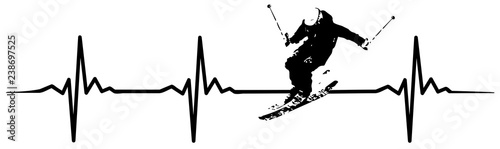 Skiing heartbeat #isoliert #vektor - Ski Herzschlag