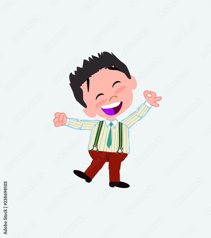 Businessman in casual style exulting in happiness Businessman in casual style exulting in happiness