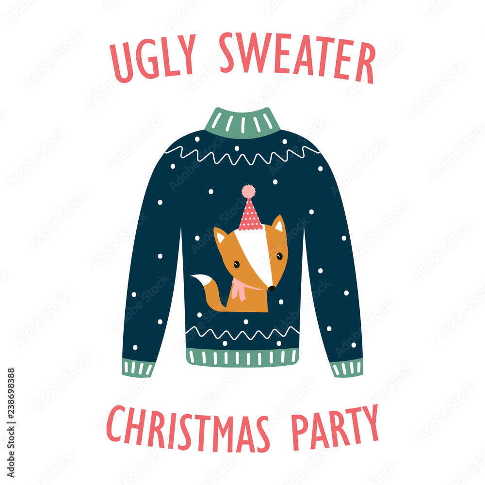 Banner For Ugly Sweater Party Stock Vector | Adobe Stock